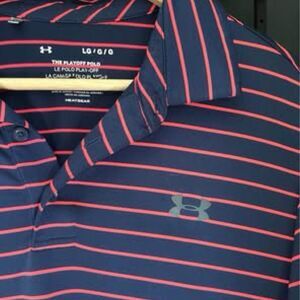 Under-armour Men's Navy and Pink Polo-shirts